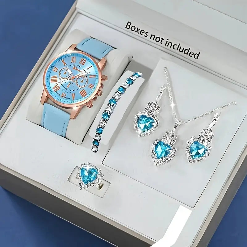 💖 Complete 5-in-1 Gift Set for Women – Timeless Elegance with a Sparkle of Love